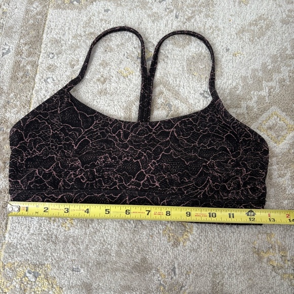 Lululemon Flow Y Bra Sports Bra (Black/Pink Floral Pattern) - Picture 5 of 7